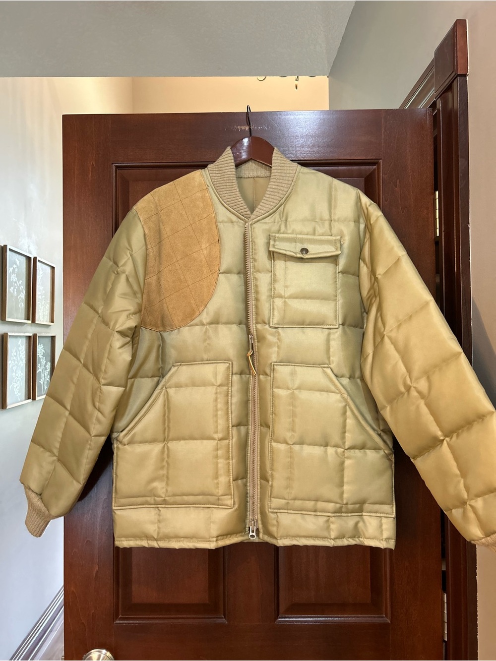 Vintage 10X Men’s Medium Quilted Shooting Hunting Jacket USA Tan Excellent